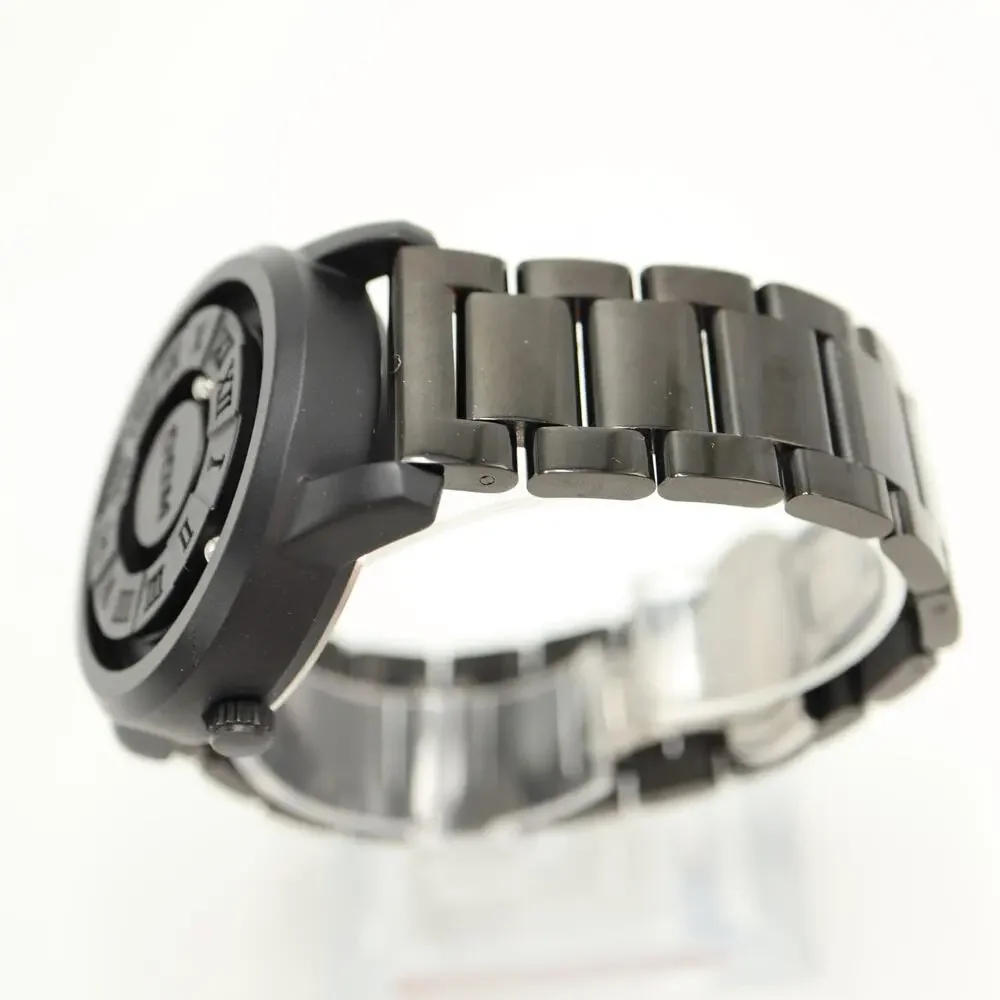DOM Mens 42mm Watch Black Roman Dial Magnetic Ball Bearing Fidget w New Battery